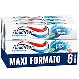 Aquafresh Tripla Protezione, Dentifricio 3 in 1 per tutta la Famiglia, Denti Forti, Gengive Sane, Alito Fresco, Gusto Menta Fresca, Maxi Pacco 6 x75ml – 450ml