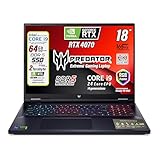 acer Predator Helios Neo Notebook Gaming, Intel Core i9-14900HX, 24core fino a 5,8 GHz, RAM 64Gb DDR5, 2Tb SSD, Display 18' WQXGA IPS 165Hz, DCI-P3 al 100%, RTX 4070, Win 11, Preconfigurato