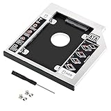 CODIRATO Hard Drive Caddy, 2 nd 2.5'HDD /SSD SATA 3 Telaio per Dischi Adattatore per 9.5mm Notebook CD/DVD
