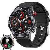 Smartwatch Uomo Orologio Militare con chiamate Bluetooth HD Fitness Tracker Tattico con Cardiofrequenzimetro SpO2 Contapassi Controllo Musica Cronometro Smart Watch Sportivi Outdoor per Android iOS