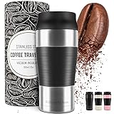 Tazza termica da viaggio termos caffè | 360ml thermos isolato | acciaio inox senza BPA, a doppia parete, chiusura sottovuoto + lavabile in lavastoviglie | tazzina da tè | tazza da caffè riutilizzabile