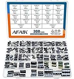 Condensatori Elettrolitici Kit 23 Valori 300pz Assortimento di Condensatore Elettrolitico Range da 10uF a 2200uF 10V 16V 25V 35V 50V Capacitor Elettrico in Alluminio