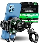 Porta Cellulare Moto Antivibrazione Antifurto Trail Adventure Touring Montaggio Sicuro su Manubrio Braccio in Alluminio CNC 360° Regolabile per Smartphone 5.4-7.2' Fotocamera Libera Ultra Stabile
