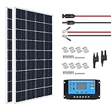 XINPUGUANG Kit pannello solare 300W 12v 2 moduli fotovoltaici mono da 150w 18v Modulo fotovoltaico con regolatore di carica solare 30A 12v / 24v per camper, yacht, esterno, giardino, luce (300)