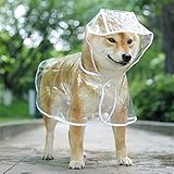 Cappottino catarifrangente per Cani Gatto con cappuccio, Regolabile PVC trasparente poncho impermeabile ultraleggero, Per cani di piccola taglia（bianca, S）