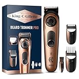 King C. Gillette Rasoio Elettrico Barba Pro, Regolabarba Uomo, Selettore di Precisione, Cura Barba Uomo, 40 Impostazioni di Lunghezza, Lame Rasoio Affilate, Pettini Regolatori, Testine Lavabili