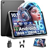 Raemond Android 15 compresse da 10 pollici,18GB RAM 128GB ROM, 1280 x 800 IPS HD，Widevine L1,Octa-Core, 1TB espandibile, WiFi 6, BT5.4, T30 CPU, doppia Camera 5MP+8MP, 6000 mAh, GPS, Gemini AI