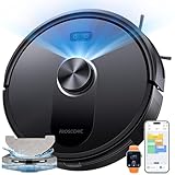 Proscenic Q10 Robot Aspirapolvere Lavapavimenti con Mappatura, Robot Pavimenti 8000Pa 200min, LiDAR Intelligente, Controllo APP/Alexa/WiFi/Siri/IFTTT, Ideale per Pulizia Domestica/Peli Animali