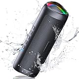 UOHHBOE Cassa Bluetooth Portatile Potente 30W Altoparlante Bluetooth 5.3 Accoppiamento TWS 24 Ore Distanza di Connessione di 30m Luce LED Colorate per Chiamata Vivavoce AUX per Esterno Festa