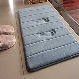 VSUSN, Tappetino Antiscivolo per Il Bagno, Assorbente, in Schiuma Memory, Microfibra (Grigio, 40 x 60 cm)