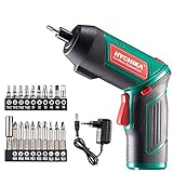 HYCHIKA Avvitatore Elettrico 6N.m, Cacciavite Elettrico (Par max 6 N.m, 3.6 V, 2.0 Ah) Luce a LED come Chiave a Cricchetto, Cavo di Ricarica USB, 20 PCS Accessori, per DIY, Assemblaggio Mobili