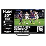Haier Smart TV 50' QLED 4K Ultra HD S81 Series, Google TV, Dolby Audio, Gaming 120Hz DLG, HDMI 2.1, Chromecast Integrato, Bluetooth 5.1, Design Senza Bordi, Telecomando Vocale