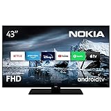 Nokia Smart Televisione Android TV - 43 Pollici (108 cm) Televisore HD, HDR10, FNE43GV210, WiFi, LED, DVB-C/S2/T2, Google Play Store, Netflix, Prime Video, Disney+, 2022