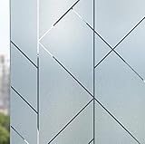 Pellicola per vetri anti sguardo Motivo geometrico bianco puro Smerigliata per Finestre Vetri-Autoadesive Per l'ufficio del bagno pellicole decorative per vetri 90x200 cm