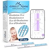 Easy@Home 25 Test Ovulazione 25mIU/ml, Altamente Preciso, Monitoraggio Attendibile del Ciclo e del Periodo Fertile, Alimentata da gratuita Italiana APP Premom(iOS & Android)