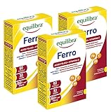Equilibra Integratori Alimentari, Ferro con Acido Folico + Vitamina C, Integratore a Base di Ferro, per la Normale Funzione dei Glubuli Rossi e dell'Emoglobina, 3 Pezzi da 60 Capsule Vegetali