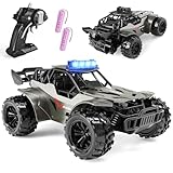 Macchina Telecomandata 2,4GHz Guscio Metallico Auto Telecomandata con Luci Due Batterie di 50 minuti Alta Velocità 20KM / H RC Auto di Tutto Terreno Camion Telecomandato, Regalo Compleanno Natale