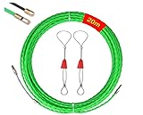 EIKEJI Sonda Passacavi Professionale,Sonda Elettricista 4.5mm 20 Metri,Sonda Tiracavi Cavo con 2 Molla di Guida per Installazione di Cavi,Estrattore Cavi Per Cavi Elettricista (Verde)
