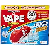 Vape ́2 Diffusori Antizanzare + 2 Ricariche Liquide Verdessenza 30 Notti 15ml, Diffusore Elettrico per Zanzare, Antizanzare con Ricarica Efficiente 240 Ore, Protezione Contro Zanzare Comuni e Tigre