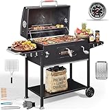 Devoko Barbecue Carbonella XXL, BBQ Barbecue a Carbone, Barbecue Portatile per Giardino/Campeggio/Esterno, Incluso Griglia da Barbecue 71 x 43 cm/Termometro/Pinza da Cucina/Guanti da Barbecue