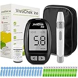 Glucosio nel Sangue Kit Aggiornamento 2021 Misuratore di Glicemia Diabetes Test Kit Trasmissione Dati tramite MicroUSB Avviso di Ipoglicemia e Chetoni con 25 strisce e 25 lancette mg/dL