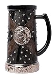 Boccale da Birra da Collezione The Witcher, Logo Lupo Geralt, licenza ufficiale 100%, 750 ml, Ceramica