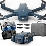 X-IMVNLEI X5 GPS Drone con telecamera 4K, FPV RC Quadcopter Pieghevole Telecomando Ritorno Automatico, Velocità massima 40 km/h, Droni Professionali Con Motore Brushless, 2 Batterie per Principianti