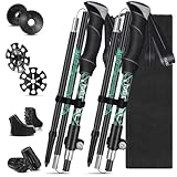 Bastoni Trekking Carbonio,Bastoni da Trekking Pieghevoli,Bastoncini Trekking Telescopici 105-130 cm per l'escursionismo,il campeggio,lo sci