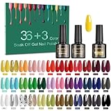 Tormay 39pz Smalti Semipermanenti per Unghie in Gel, 36 Colorati Soak Off UV LED con Base e Top Coat, Matt Coat, 8ML (36B)