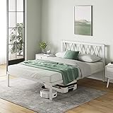 Novilla Rete Letto Matrimoniale 160x190 con Testiera e Pediera, Struttura Letto a Doghe in Legno, Spazio di Archiviazione Sotto al Letto, Adatto per Molti Tipi di Letti e Materassi, Bianco