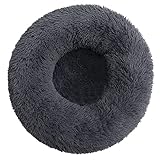 FhodigogoZD Cuccia per Gatti Letto per Cani Rotondo Ciambella Morbido Peluche Tondo per Animali Domestici Gatto Lettino per animali da 3 kg