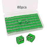 FULARR® 80Pcs Premium 2 Posizione 2 Pin Plug-in PCB Vite Morsettiera, 5.08mm Passo PCB Monte Vite Connettore Blocco Terminale (300V / 10A, Verde)