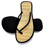 Infradito Paglia Uomo Donna Ciabatte Comode Caldo Estate Flip Flops Moda Pantofole Unisex-Adulto, Sandali Scarpe da Spiaggia e Piscina per Coppie,Nero,38