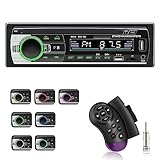 GOKOCO Autoradio Bluetooth, 7 Luci a Colori 60W x 4 Stereo Auto 1 Din Car Radio con e Telecomando, Supporta MP3/ USB/SD/TF/AUX/File