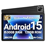 Vekoy Tablet 10 Pollici Android 15 Certificato GMS, 30GB RAM + 128GB ROM (2TB TF), Octa-Core, 6200mAh, 1280x800 HD, WiFi 6, BT 5.3, Widevine L1, Fotocamera 5MP+8MP, Tablet PC, Nero – 2026