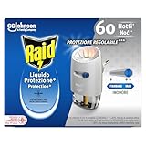 Raid Liquido Elettrico Protezione+ Antizanzare Comuni e Tigre, Inodore, Protezione Regolabile, Confezione da 1 Diffusore e 1 Ricarica 36ml, 60 Notti