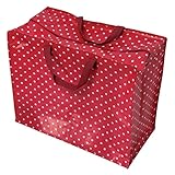 Grande borsa portaoggetti con cerniera, resistente e durevole, 55 x 48 x 28 cm, 70 l, design a scelta (rosso retrospot)
