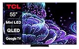 TCL 55C839, TV 55” QLED Mini LED, 4K Ultra HD HDR, Pannello 144Hz, Google TV, Dolby Vision e Atmos