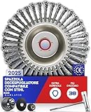 Garlavie Spazzola per Decespugliatore stihl a scoppio o elettrico in Metallo - Foro 24,5 mm - Spazzola testina decespugliatore stihl compatibile di alta qualita