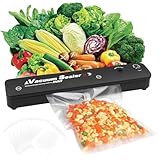 Sigillatrice sottovuoto per alimenti con 10 PCS di sacchetti per sigillatura sottovuoto Sacchetti di stoccaggio riutilizzabili per la conservazione degli alimenti,la cottura sous vide