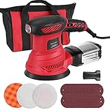 Levigatrice Orbitale 13000 RPM Weytoll Levigatrice Eccentrica 300W,6 Velocità Variabile,Carta Abrasiva da 20Pez