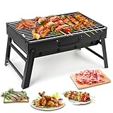 Uten Barbecue a Carbonella Portatile per 2-6 Persone, Griglia Pieghevole, L'acciaio Inossidabile Rinforzato è più Resistente, Il Processo Elettroforetico Facilita la Pulizia, Senza PFOA&BPA