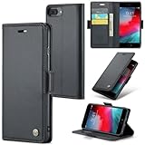 Rerzoiro Cover per iPhone 7 Plus/iPhone 8 Plus Custodia Portafoglio [Blocco RFID] Premium Pelle PU Wallet Case Flip Libro con Porta Carte Slot Flip Case per iPhone 7 Plus/iPhone 8 Plus, Nero