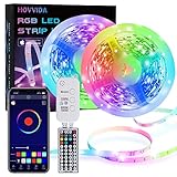 HOVVIDA Striscia LED, 30 LED/Metro, APP e Telecomando, 24V RGB LED, Modalità Musica, Modalità Temporizzazione (Multicolore, 16m)