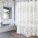JIASHA Tenda da Doccia Impermeabile, 200 x 200cm Tenda da Doccia Antimuffa Tenda da Bagno Impermeabile Tende da Vasca da Bagno con 14 Ganci, per Dormitorio Famiglia Appartamento Hotel (3)