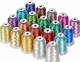 New brothread 20 Colori di Assortiti Metallico filo di ricamo macchina 500M / bobina per ricamo computerizzato e cucito decorativo