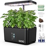 iDOO regalo festa della mamma, coltivazione idroponica, giardino intelligente con timer automatico, 8 baccelli serra idroponica smart indoor garden con lampada di coltivazione a LED, kit germinazione