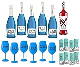 958 KIT BLU 75 CL CON 6 BICCHIERI BLU