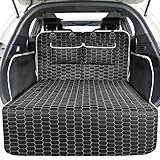 Oasser Telo Auto per Cani Bagagliaio con 2 Tasche Grandi,Impermeabile,Antiscivolo,Antipolvere,185 x 103 cm con Protezione Laterale e Paraurti,Lavabile in lavatrice,Universale per Auto e SUV Nero
