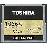 Toshiba Exceria Pro Scheda di Memoria CF Compact Flash da 32 GB, 160MB/s, 1066x, VPG65, UDMA7